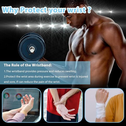 4 Pcs Wrist Wrap Carpal Tunnel Wrist Compression Strap Wrist Brace Wrist Band Wrist Support for Fitness,Adjustable Wrist Brace,Exercise,Sports,for Men and Women in Saudi Arabia