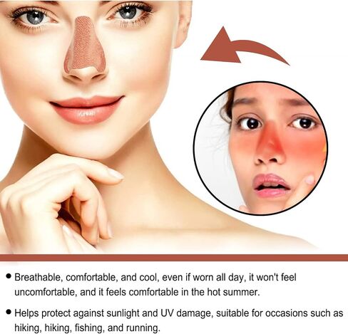 UV Protection Nose Patch Breathable Comfortable Sunscreen Golf Nose Bandage for Helping Protect Nose Against Sunlight UV Damage in Saudi Arabia