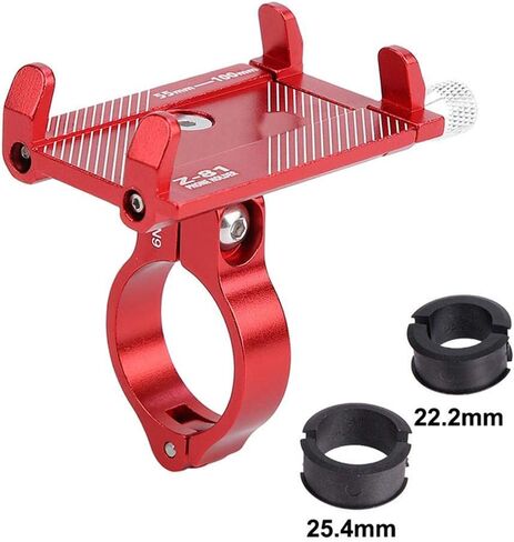VGEBY1 Bike Phone Holder, 3 Colors Adjustable Smartphone Mount Aluminum Alloy Bike Handlebar Phone Clip(red) in Saudi Arabia