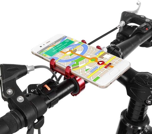 VGEBY1 Bike Phone Holder, 3 Colors Adjustable Smartphone Mount Aluminum Alloy Bike Handlebar Phone Clip(red) in Saudi Arabia