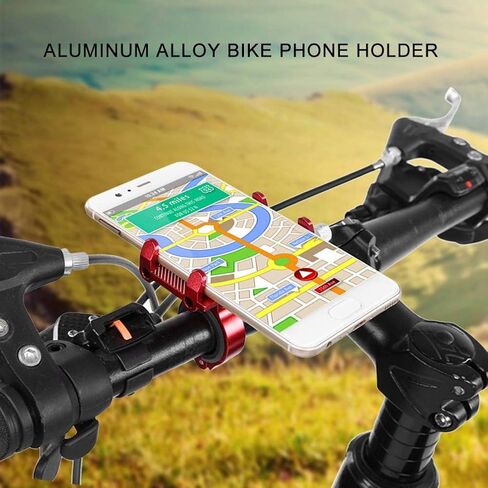 VGEBY1 Bike Phone Holder, 3 Colors Adjustable Smartphone Mount Aluminum Alloy Bike Handlebar Phone Clip(red) in Saudi Arabia