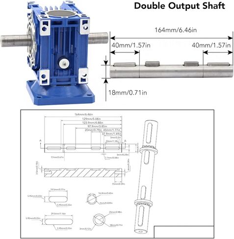 عمود إخراج مزدوج من سبائك الصلب، عمود إخراج مزدوج، قطر 18 مم، طول 164 مم، محرك متدرج منخفض الضوضاء، عمود إخراج مزدوج من سبائك الصلب in Kuwait