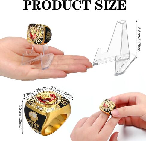 3 Sets Chili Cook off Championship Trophy Ring 1st, 2nd, 3rd Place Medal Etched on Side with Acrylic Display Stand Chili Cook off Championship Trophy Prize Award Ceremony Decorations in Saudi Arabia
