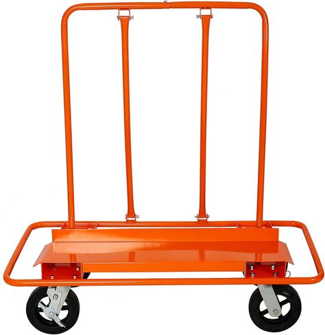 LUSPAZ Heavy Duty Drywall Sheet Cart & Panel Dolly, 2400lbs Load Capacity, 8" Mold-On Rubber Wheels for Home, Warehouse, Workplace, Orange in Saudi Arabia