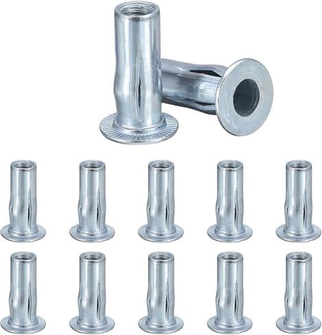 صواميل برشام M8 متعددة القبضة، 12 قطعة من ساق مسطحة مسبقة اللمعة برأس ملولب من الفولاذ الكربوني بالإضافة إلى مثبتات بناء المكسرات للأغراض الصناعية in Kuwait