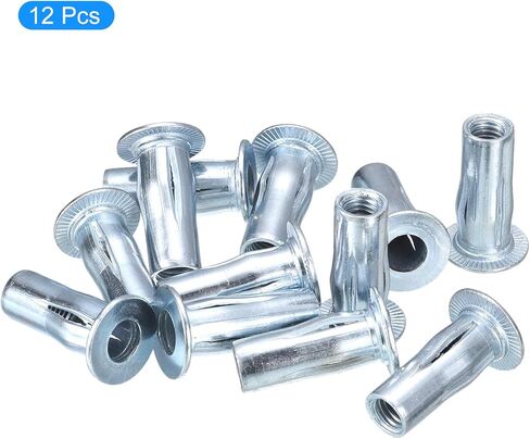 صواميل برشام M8 متعددة القبضة، 12 قطعة من ساق مسطحة مسبقة اللمعة برأس ملولب من الفولاذ الكربوني بالإضافة إلى مثبتات بناء المكسرات للأغراض الصناعية in Kuwait