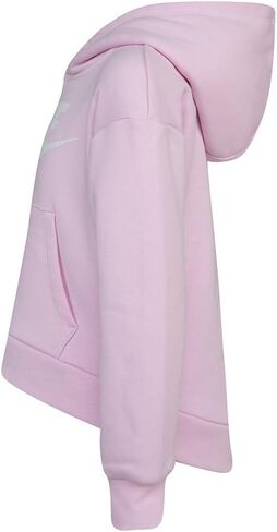 بلوفر Nike Girl's Club Fleece Hi منخفض (للأطفال الصغار) وردي مقاس 6X للأطفال الصغار in Saudi Arabia