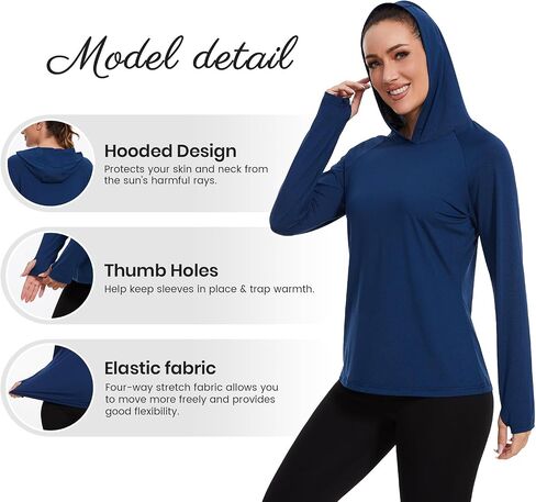 Femdouce 3 Pack Upf 50+ Sun Protection Hoodie For Women Athletic Long Sleeve Hoodie Shirt Lightweight With Thumb Hole in Saudi Arabia