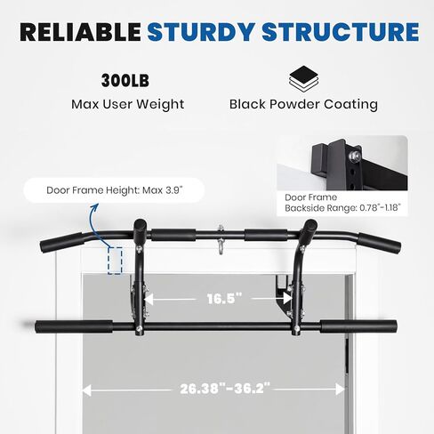 LIONSCOOL Pull Up Bar for Doorway with Pulley System, 300 LB Capacity, Multi-Grip Doorway Pull Up Bar for Home Gym for Upper Body Training in Saudi Arabia