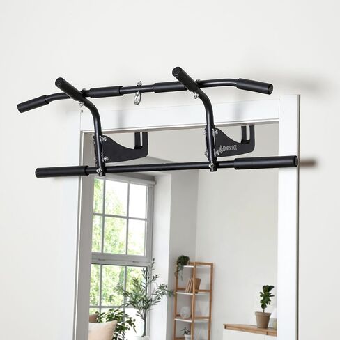 LIONSCOOL Pull Up Bar for Doorway with Pulley System, 300 LB Capacity, Multi-Grip Doorway Pull Up Bar for Home Gym for Upper Body Training in Saudi Arabia