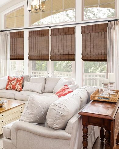 CHICOLOGY Bamboo Roman Shades - Designer Eco-Friendly Light Filtering Window Blinds, Ideal for Home & Patio, Premium Quality, Bear Brown, 23"W X 64"H in Saudi Arabia