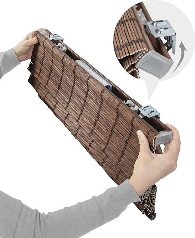 CHICOLOGY Bamboo Roman Shades - Designer Eco-Friendly Light Filtering Window Blinds, Ideal for Home & Patio, Premium Quality, Bear Brown, 23"W X 64"H in Saudi Arabia