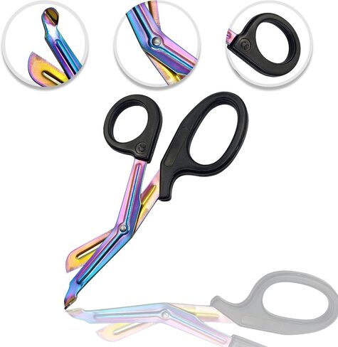 EMT Shears 7.25" Stainless Steel with Multi Color Rainbow Titanium Coating by Artzone (7.25 in., Black Handle, 1PK) in Saudi Arabia