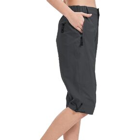 SYKROO Womens Capri Cargo Pants Lightweight Waterproof Quick Dry Travel Workout Hiking Pants with Zipper Pocket