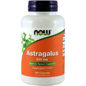 NOW Astragalus 500mg, 100 Capsules (Pack of 4)