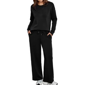 Simplee Lounge Sets for Women 2 Piece Sweat Pants Sets Sweatsuit Sweatshirt Sweatpants Tracksuit