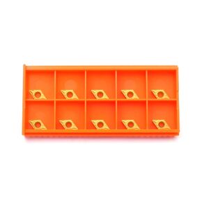 DCMT31.51 Dcmt070204 Carbide Inserts CVD Coated for Semi-Finish Turning Steel Lathe Tool, 10 PCS