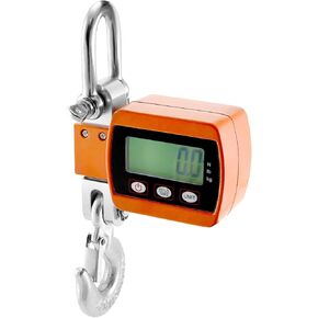 مقياس رافعة رقمي عالي التحمل من QWORK - سعة 2200 رطل/1000 كجم، تحويل وحدة مزدوجة، مقياس تعليق صناعي دقيق ومحمول للزراعة والصيد واستخدام المستودعات، الألومنيوم المصبوب، برتقالي in Kuwait