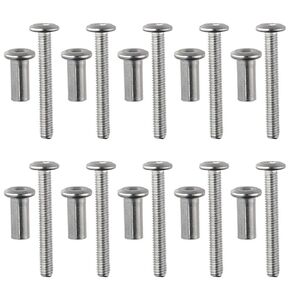 10 Sets M6 Binding Post Screws, Heavy Duty 304 Stainless Steel Rivet Socket Caps Belt Buckle Bolts Rustproof Leather Saddles Repair Tool Fit for 5/16"(8mm) Hole Dia