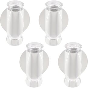 ستارة نهائية بلاستيكية، 4 قطع من Lvory White Drapery Rail Pod Head Cap ديكور النافذة ستارة السكك الحديدية نهاية قضيب الستارة النهائية، تناسب Dia. قضبان ستائر مقاس 27-28 مم (تصميم شفرة المروحة) in Kuwait