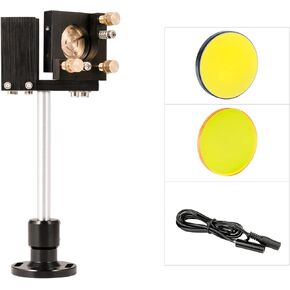 Cloudray E Series First Mirror Mount with Beam Combiner Base & D25mm Si Mirror 1 Pcs & D25mm Beam Combiner 1 Pcs & D10mm Red Pointer for CO2 Laser Cutter DIY