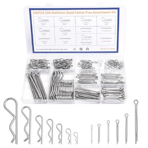 Cotter Pin Assortment Kit - 200 Pcs Hardware Pins Set,304 Stainless Steel Kotter Pins,13-Values Carter Keys Pins, Split Pin Fastener Clips, Straight Hairpins (13Size-200Pcs)