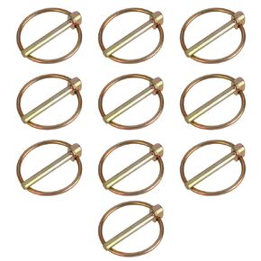 10 PCS Lynch Pin Assortment Kit, 3/16" Linch Pin with Ring, Heavy Duty Lynch Pin Shaft Locking Pin Clips Hardware Pins for Farm Tractors Trucks Mower Trailers Trolleys Carriages (4.5x36mm)