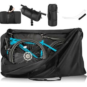 Folding Bike Travel Bag,Heavy Duty 840D Transport Bicycle Storage Carry Bag with Strong Webbing for 26-29 in Mountain 700C Road Bike MTB,Portable Folding Cycling Bags Waterproof for Airplane Shipping