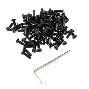 iexcell 100 Pcs M3 x 8 Alloy Steel 10.9 Grade Hex Socket Flat Head Cap Screws Bolts Assortment Kit, Black Oxide Finish