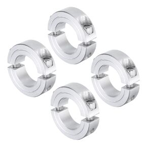 uxcell 4pcs Double Split Clamp-On Shaft Collar for 1" Shaft, Two-Piece Clamping Collar, 1-3/4" OD, 1/2" Thickness, Aluminum Alloy Set Screw Split Collar Clamp