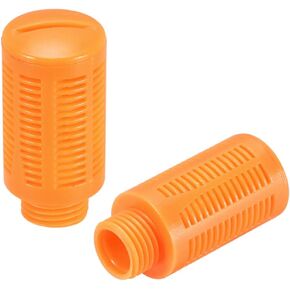 uxcell Plastic Pneumatic Muffler Exhaust Pneumatic Air Line Flow Control Muffler G1/4 Orange 2pcs