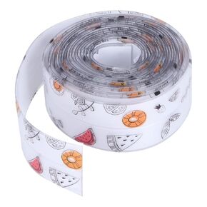 Caulk Tape, Sealing Strip Eco-Friendly PVC for Toilet Walls for Kitchens for Shower Rooms for Bathtubs(Transparent Verdant Green Leaves, Polar Animals)