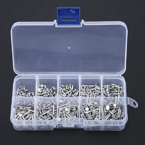 Solid Rivets, 500 pcs Flat Head Aluminum Solid Rivets Multi Size M2 Rivets 3/4/5/6/8/10/12/14 /16/18mm