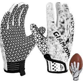 Youth Football Gloves - Sticky Wide Receiver Gloves for Kids, Stretch Fit for Enhanced Performance for Boys