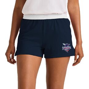 Campus Lab Official Collegiate Primary Logo - Team Color Womens Soffe Short, Elastic Fold Over Waist Shorts, Junior Fit