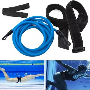 Swimming Training Belt Swimming Tether Fixed Swimming Swimming Seat Belt Static Swimming Belt, Swimming Elastic Rope Resistance Band Swimming Training Belt, Yellow, 3M Swimming Belt