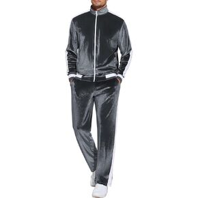 COOFANDY Mens Tracksuit 2 Piece Set Velour Velvet Sweatsuit Jogging Suits Full Zip Jacket Pants Outfits