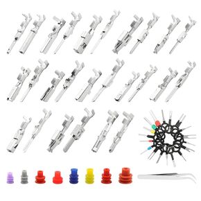500Pcs Connector Pins Kit Car Electrical Wire Terminal Pins Connector Kit 1/1.5/1.8/2.2/2.8/3.5mm Non-Insulated Plug Removal Male Female Crimp Pins(Color:as Shown)