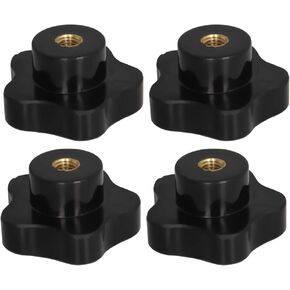 Othmro 4Pcs Star Lock Nut Knobs, M8x50mm Female Thread Replacement Star Hand Screw Tightening Knobs Tightening Screws Handle Star Knob Quick Removal Replacement Parts for Saws Drill Black