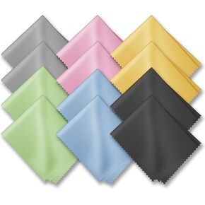 Glasses Cleaning Cloths(12 pcs),Premium Eyeglass Cleaner Cloth, Lens Wipes Cloth for Cleaning Eyeglasses, Cell Phones, Screens, Lenses, Electronics and All Delicate Surface