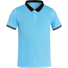Dxhycc Men's Baseball and Softball Umpire Shirt Short Sleeve Polo Ref Shirt Umpire Jersey Uniform