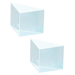 QWORK 25mm Glass Right Angle Triangle Prism for Optics, Science Experiments, and Photography, 2 Pack Right Angle Prism Mirror, Coated Reflecting Prism