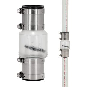 ProCheck Quiet Silent Sump Pump Check Valve With Stainless Steel Vibration Resistant Couplings, 1-1/2“