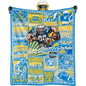 Los Angeles Football Blanket Fan Gifts for Men Women Football Team Color Merch Gear 60" x 50" Sport Blanket Sofa Bed Couch