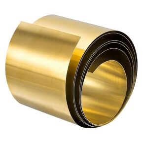 uxcell Brass Sheet Roll, 1Pcs 40" x 2" x 0.016" H62 Metal Foil Plate for Crafts, Electrical Repairs, Industry