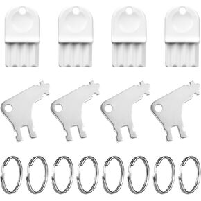 8pcs Paper Towel Key Dispenser, Metal & Plastic Paper Towel Key Replacement with 8 Key Rings Paper Towel Holder Key for Georgia Cacific Commercial Office Buildings Maintenance