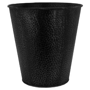BROOKSTONE, Decorative Metallic Waste Basket Trash Can - Stylish and Functional Addition to Any Room, Black in Kuwait