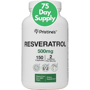 Resveratrol 500 MG Anti Aging Antioxidant & Health Supplement - 75 Day Supply Heart Health Cognitive Antioxidant Nutritional Resveratrol Supplement - Anti Aging Pills