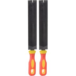 HARFINGTON 2pcs Feather Shaped Taper Files 6" T12 Bearing Steel 240x27mm Length Cut Hand Rasp File with Plastic Handle for Deburring and Removing Material