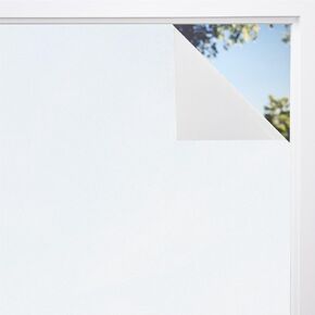 Gorilla Guard Two Way Sun Blocking Window Privacy Film, Strong Static Clings to Glass Windows, Peel and Stick, Removable No Residue Stickers, Decorative Bathroom Door Coverings 17.5" x 78.7", White